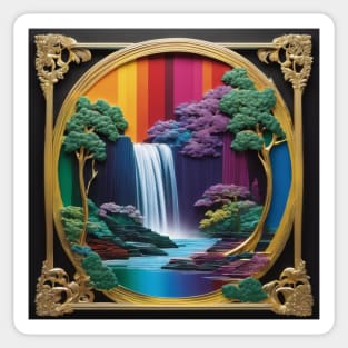 Embossed Rainbow Waterfall Sticker